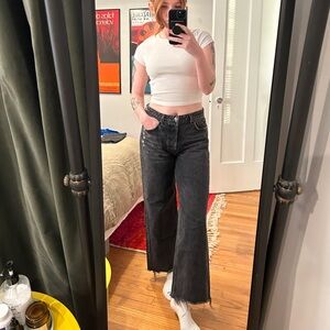 Reformation Fawcett Mid Rise Wide Leg Jeans